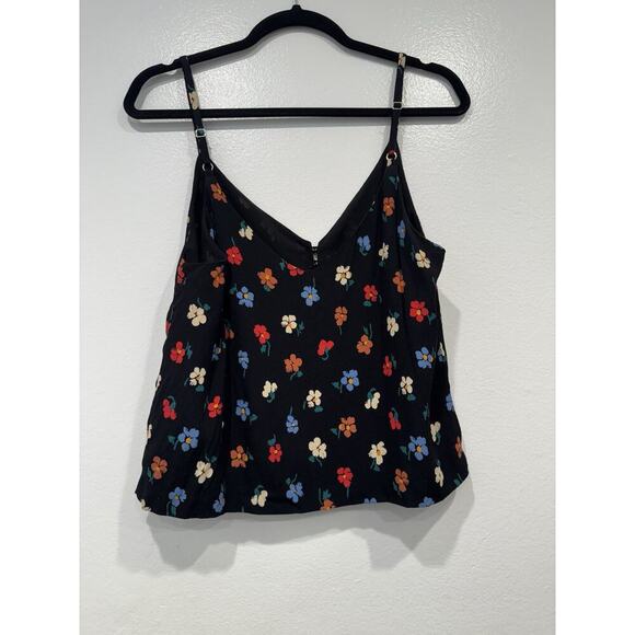 Madewell Button Front Cami Women’s Size 8 Cropped Tank Floral Print Retro - Picture 2 of 7